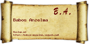 Babos Anzelma névjegykártya